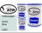 Preview: Volkswagen, Arctic Blue, L363: 500ml Lackdose + 500ml Klarlack + 250ml Härter - Set, von ATW Autoteile West.